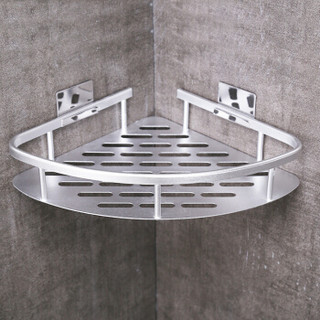 百字 免打孔太空铝卫生间置物架 浴室置物架三角 璀璨款转角单层
