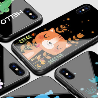 酷乐锋 苹果XS/X手机壳 iPhoneX保护套 萌物图案玻璃个性创意全包防摔硅胶潮男女-猫爪子