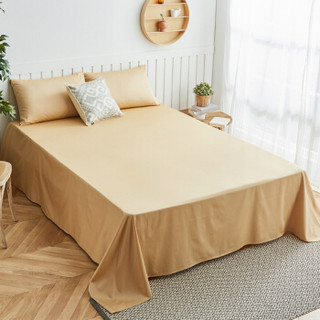 大朴（DAPU）床单 A类床品 60支精梳纯棉缎纹纯色床单 大双人被单 松果褐 1.8米床 240*270cm