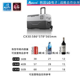 冰虎Alpicool车载冰箱 车家两用LG压缩机制冷 宿舍迷你冷冻冷藏APP小冰箱 30L便携拉杆箱可达-20℃