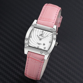 ENICAR 英纳格 瑞士原装进口手表 石英表系列钻石镶嵌附钻卡白盘粉色皮带简约两针时尚石英女表263/30/129aSZ