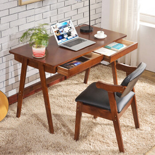 佐盛办公家具实木电脑桌书桌学习桌台式办公桌子含椅子120*55 ZS