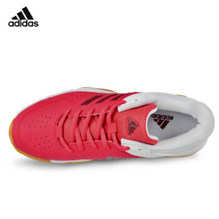 adidas 阿迪达斯 QUICKFORCE系列 羽毛球鞋女款运动鞋 止滑耐穿减少摩擦透气 BB4833 红白 37码/4.5
