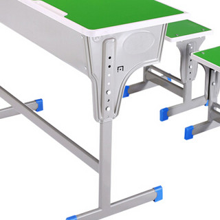 中伟中小学生培训辅导可升降双人课桌椅组合款绿色1.2mm