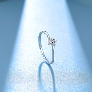 周六福 珠宝女款18K金钻石戒指璀璨求婚结婚钻戒 KGDB021231 约10分 14号圈