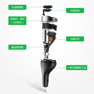 公牛（BULL）车载充电器 扩展口车充GNV-CD1181黑色12-24V双USB一拖三