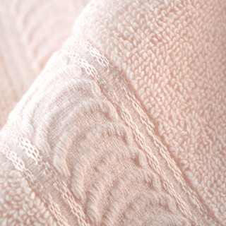 佳佰 纯棉毛巾 素色子母纱全棉加厚柔软吸水面巾 粉色32cm*74cm/120克/条