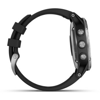 佳明（GARMIN）fenix 5 Plus光电心率北斗三星定位健身音乐时尚NFC支付GPS导航户外旗舰级运动手表飞5银黑色