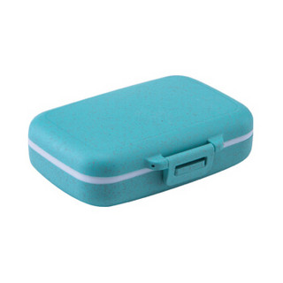 欣沁 小麦秸秆药盒便携 小药盒子 一周随身提醒分药盒 蓝色