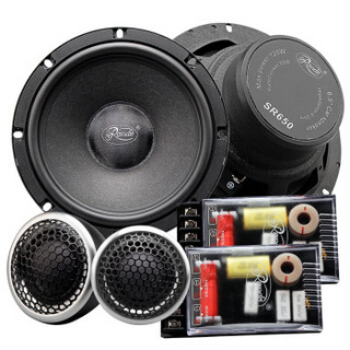 Rondo 汽车音响改装中低音喇叭6.5寸SR650+SR650C前后喇叭套装+L8超薄低音炮+线材配件