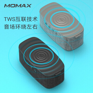 摩米士（MOMAX）无线充电蓝牙音箱 Qi无线充电器音响 适用于苹果iPhoneXSMax/XR/8Plus等 灰色