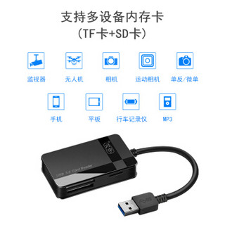 川宇USB3.0高速多功能合一读卡器支持SD/TF/CF/MS单反相机行车记录仪内存卡手机存储卡C369S