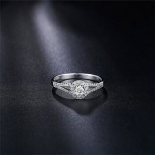 鸣钻国际 密语 白18K金钻戒 钻石戒指结婚求婚女戒 情侣对戒女款  共约26分 FG/SI 13号