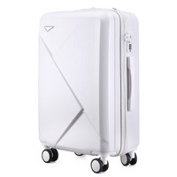 AIRCROSS 爱路思   22英寸 韩版钻石切割拉杆箱时尚拉链款行李箱万向轮旅行箱密码箱 JZDS 白色