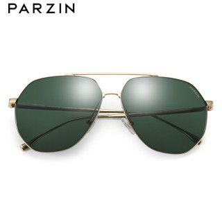 帕森（PARZIN）轻透尼龙偏光太阳镜男 金属大框司机驾驶墨镜8173 金框墨绿片