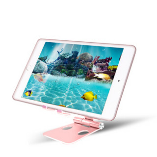 YOMO 懒人手机支架 可调节双轴270度桌面平板电脑iPad支架 铝合金创意可调节多功能直播支架 玫瑰金