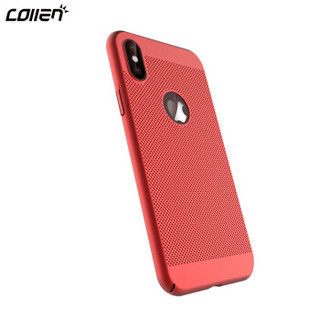 collen 苹果X手机壳 iPhone x/10手机壳 5.8英寸手机套 新款半包iphonex透气网孔防摔硬壳 轻呼吸系列红