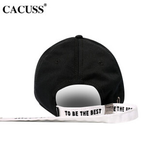 CACUSS B0330帽子男女简约时尚遮阳防晒鸭舌帽潮牌个性情侣棒球帽 黑色