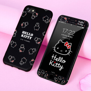 Hello Kitty iPhone7/8手机壳 苹果7/8钢化膜 全包硅胶卡通防摔软壳 魅影凯蒂猫