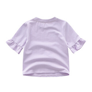 馨颂 女童短袖T恤中大儿童夏季短袖上衣大码童装 P229A1 紫色 160
