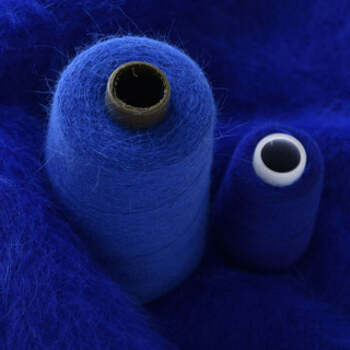 奥丝布莱特 羊绒线 长毛毛线 14/2中粗线 手编机织均可 婴儿宝宝毛线 围巾线J06 宝石蓝