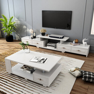 蔓斯菲尔（MSFE）电视柜 可伸缩现代简约电视柜茶几组合套装 单个电视柜
