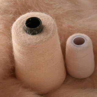 奥丝布莱特 羊绒线 长毛毛线 14/2中粗线 手编机织均可 婴儿宝宝毛线 围巾线J06 浅米色