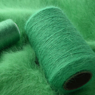奥丝布莱特 羊绒线 长毛毛线 14/2中粗线 手编机织均可 婴儿宝宝毛线 围巾线J06 翠绿色