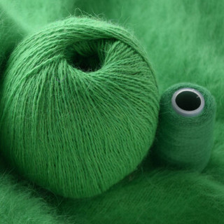 奥丝布莱特 羊绒线 长毛毛线 14/2中粗线 手编机织均可 婴儿宝宝毛线 围巾线J05 翠绿色