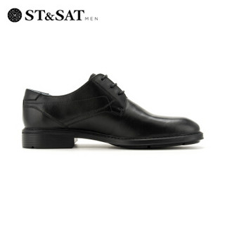 ST&SAT 星期六 英伦牛皮革商务正装鞋婚鞋男 SS81124227 黑色 41