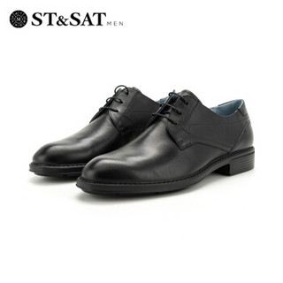 ST&SAT 星期六 英伦牛皮革商务正装鞋婚鞋男 SS81124227 黑色 41