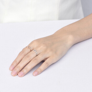 赛菲尔 钻石戒指女款 白18K或玫瑰金星语简约星星女戒 双色可选 11号