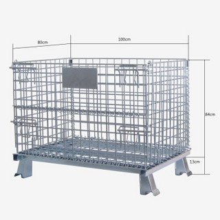 澳美佳可折叠仓储笼 铁框笼物流仓储台车 周转箱大铁笼子仓库储物笼子 AMJ10080CCL 网丝5.8