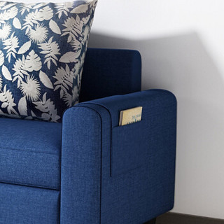 杜沃 沙发 客厅家具布艺沙发可拆洗现代简约小户型三人位 懒人沙发 H16深蓝色
