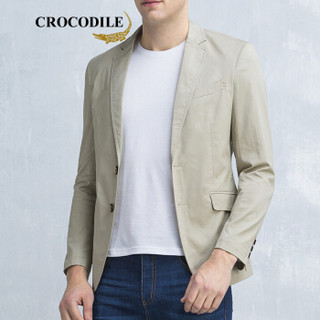 鳄鱼恤（CROCODILE）潮流修身男士休闲小西装外套男西服 98790006 浅卡其 175