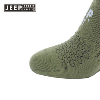 Jeep JSM80006 男士薄款商务休闲短筒袜子 加固耐穿 深军绿 均码