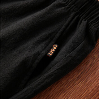 俞兆林（YUZHAOLIN）休闲短裤 男士时尚潮流简约纯色五分短裤YF555黑色XL