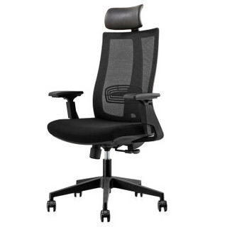 奈高电脑椅经理办公人体工学老板椅家用多功能3D升降扶手时尚黑色网布转椅-3