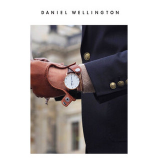 丹尼尔惠灵顿（DanielWellington）DW原装表带19mm皮带金色针扣男款DW00200086（适用于38mm表盘系列）