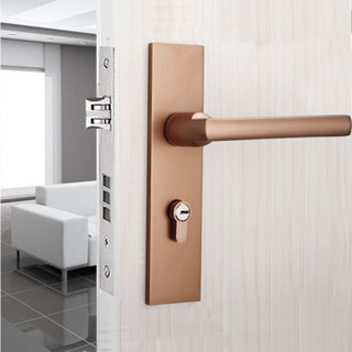 静音卧室实木房门锁具 太空铝材质双舌静音锁体配小70锁芯