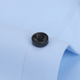 鳄鱼恤（CROCODILE）衬衫 男士商务休闲大码免烫短袖衬衫 D85 蓝C2 2XL/41
