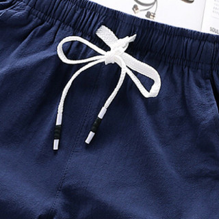 俞兆林（YUZHAOLIN）休闲短裤 男士时尚潮流简约纯色五分短裤YF555深蓝色2XL