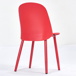 百思宜 简约现代创意休闲椅办公室会客洽谈接待椅 红色