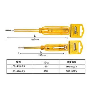 史丹利（STANLEY）测电螺丝批100-500V/180mm 66-120-23