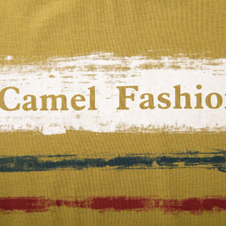 CAMEL 骆驼 男装 微弹圆领休闲条纹大众短袖T恤衫 X6B201337
