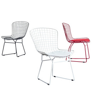 佳匠 铁丝网椅镂空洽谈铁艺创意北欧铁线简约餐椅工业家具椅子 白色