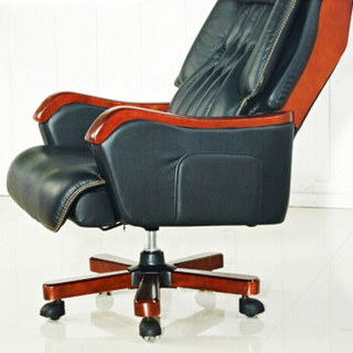 世木杰大班椅Y056N办公椅电脑椅可升降旋转老板椅牛皮椅