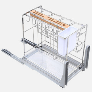 悍高（HIGOLD）306035-1E 经典款不锈钢黑钻橱柜调味篮调料拉篮五金挂件厨房置物架刀架砧板架350柜体套装