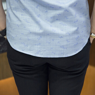 鳄鱼恤（CROCODILE）衬衫 男士韩版修身大码短袖衬衣 D27 浅蓝 5XL/44