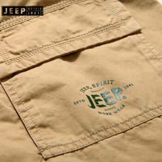 吉普（JEEP）运动休闲短裤夏季新品2019男户外薄款五分直筒短裤多袋短裤 LST0134深蓝色 XL